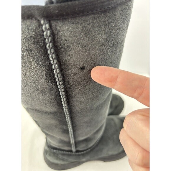 Ugg Ultimate Tall Braid 5340 Boots Size 5 Wide Black Suede Calf Height Sheepskin - Picture 6 of 15